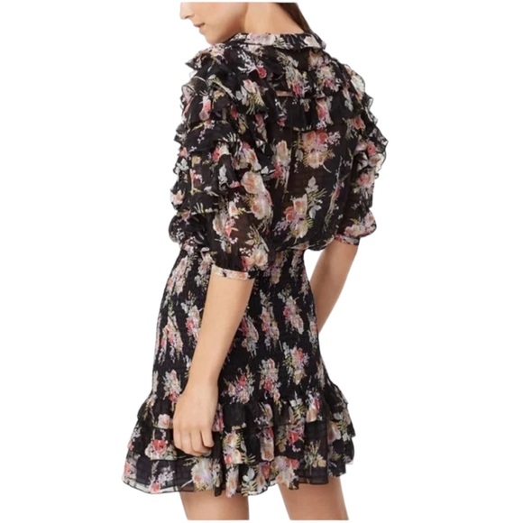 REBECCA TAYLOR | $550 Bouquet Floral Silk Smocked Dress, Size Small - Picture 2 of 11